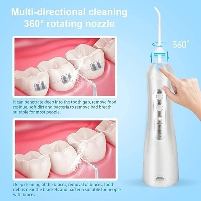 Cordless Water Flosser Oral Irrigator Portable Rechargeable Waterproof Teeth Cleaner for Home Travel Braces and Bridge Care