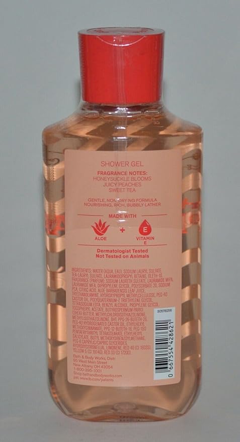 2 Honeysuckle Peach Tea Aloe Vitamin E Shower Gel bath body