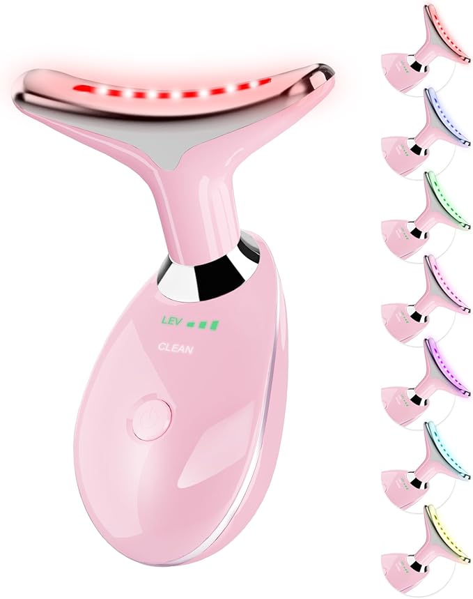 Facial Massager Portable Face Neck Massager Wand for Skin Care(Light Pink)