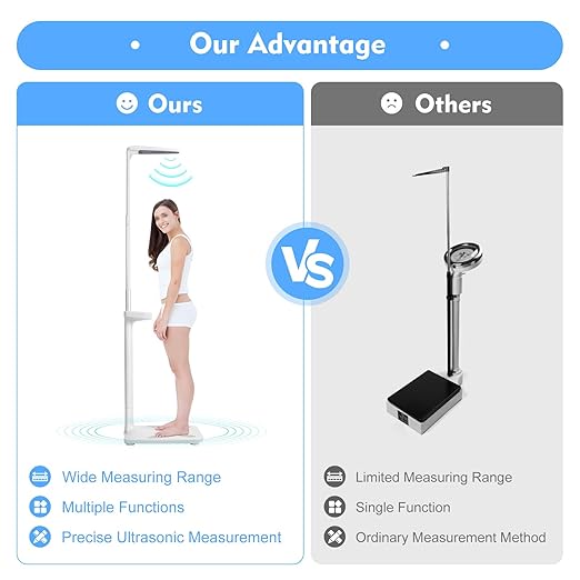 110V Multifunction Physician Medical Body Weight Scale 440lb Capacity Digital Bathroom Health Weight Monitor Electronic Height and Weight Physician Scale Digital Doctor Medical Scale