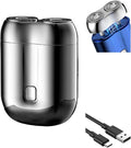 New Model Mini Dual-Head Electric Shaver 2025 New Dual Head Shaver Pocket Electric Mini Portable Razor Double Head Razor Washable USB Rechargeable Dual Head Compact Electric Razor (Silver)