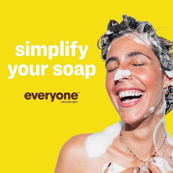 Everyone 3-in-1 Soap Body Wash Bubble Bath Shampoo 1 Gallon Coconut and Lemon made with Essential Oils for Men and Women