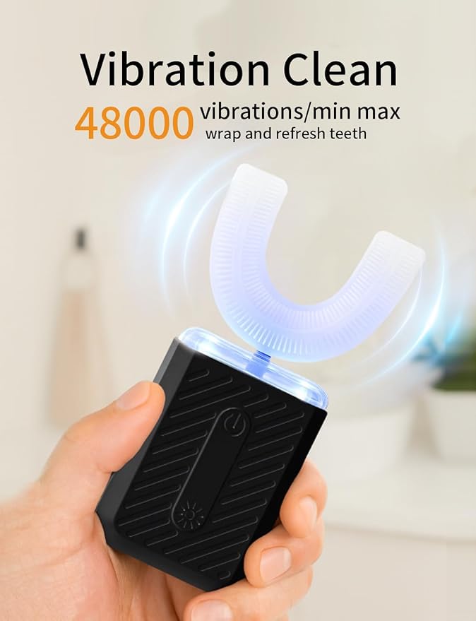 U-Shaped Electric Toothbrush for Adults Toothbrush with IPX7 Waterproof Adult Electric Toothbrush with 4 Clean Modes
