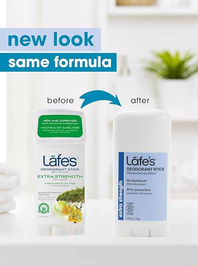 Lafe's Natural Deodorant | 2.25oz Aluminum Free Natural Deodorant Stick for Women &amp Men | Paraben Free &amp Baking Soda Free with 24-Hour Protection (Bliss/Extra Strength 2.25 Ounce (3-Pack))