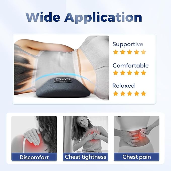 Triple Fusion Back Massager Upgraded 3 in 1 Neck Shoulder Electric Backs Massagers with Traction Vibration &amp Heat (Dark Gray)