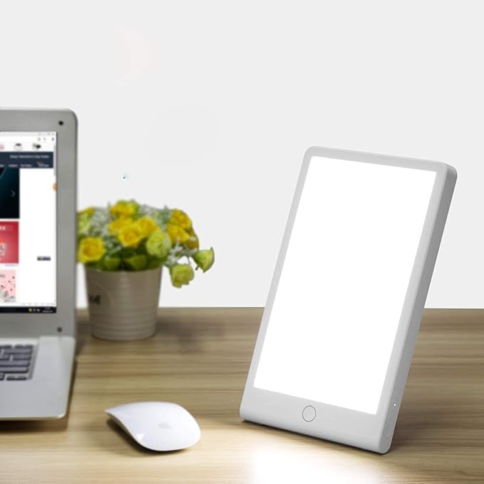 Light Therapy Lamp UV-Free 10000 Lux Light Touch Control Adjustable Brightness Levels 4 Timer Function for Home/Office Use