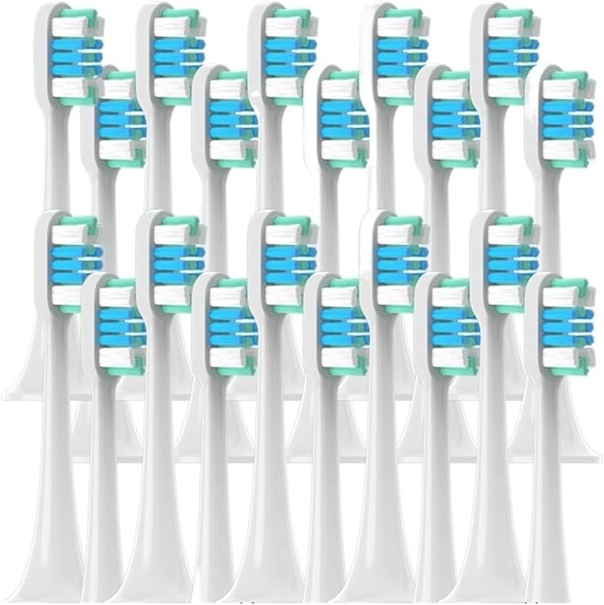 20/50 Pieces Replacement Brush Heads for Xiaomi T300/T500/T700 Soft Bristle Electric Toothbrush nozzles(50WhiteGreenBlue)