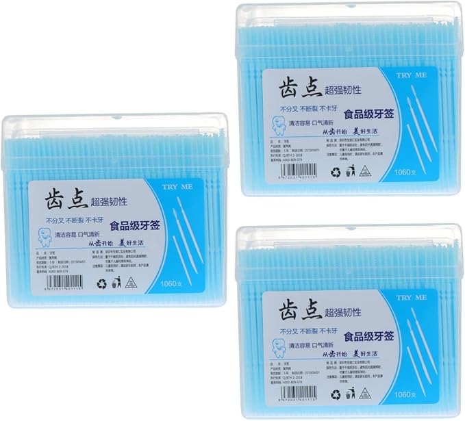 Healifty 3180pcs Portable Dental Floss Picks Brush Double Stick Interdental Toothpicks for Easy Cleaning Pack