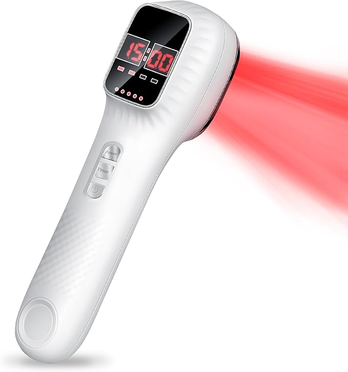 Red Light Therapy Device for Joints &amp Muscles Pain Relief Infrared Light Therapy for Body (3x808nm +16X650nm) Handheld Cold Laser Therapy Device for Humans/Pets