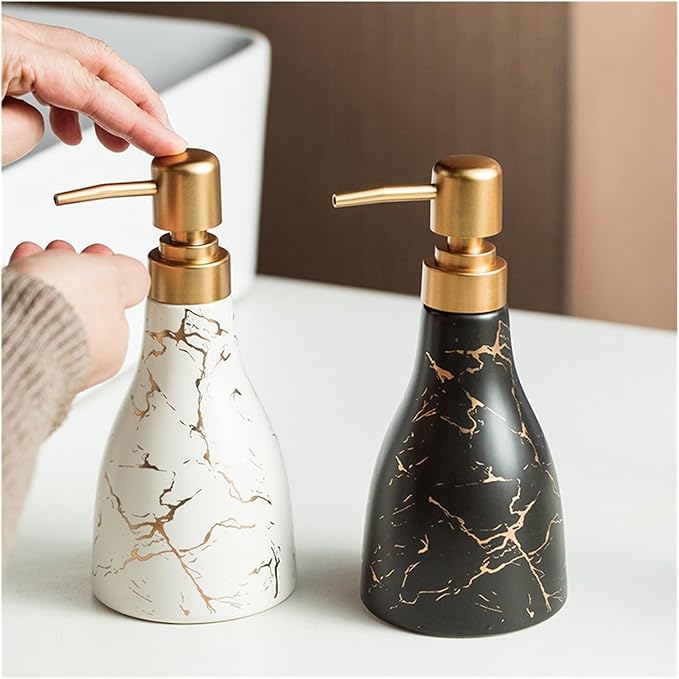 Ceramic sub-Bottled Hand sanitizer Shower Gel Shampoo wash Press Bottle(White)