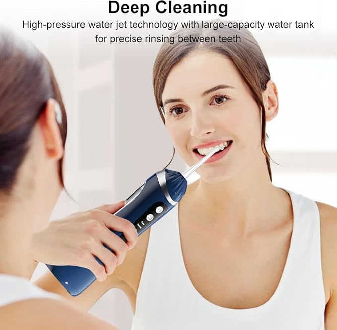 Water Dental Flosser for Teeth Cordless Portable Water Flosser with 3 Modes Rechargeable Electric kit Waterproof Electric Irrigator for Braces Sensitive Gums Home &amp Travel Use
