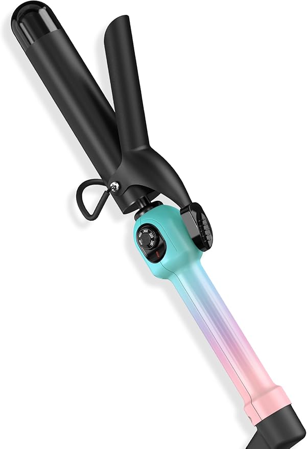Professional 1 1/4 Inch Curling Iron with Clamp Hair Curler with Temp Dial 280-450°F Ceramic Coating for Long-Lasting Curls &amp Easy Styling Dual Voltage 100-240V