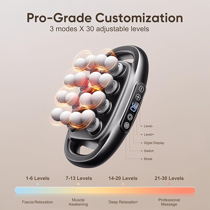 16 Head Massage Gun Deep Tissue - 2026 Upgrade 16-Drive Percussion Muscle Massager with 3 Modes &amp 30 Intensities Portable Quiet Massager for Legs Waist Back Neck Shoulder Muscles Pain Relief