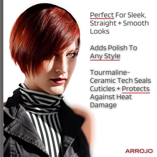 Arrojo AP-C450 White Ceramic Smoothing Iron — Dual Voltage Flat Iron — 450 Degrees in seconds — Ceramic Hair Iron for All Types of Hair — No Frizz Ceramic Plates — 1 ¼ Inches