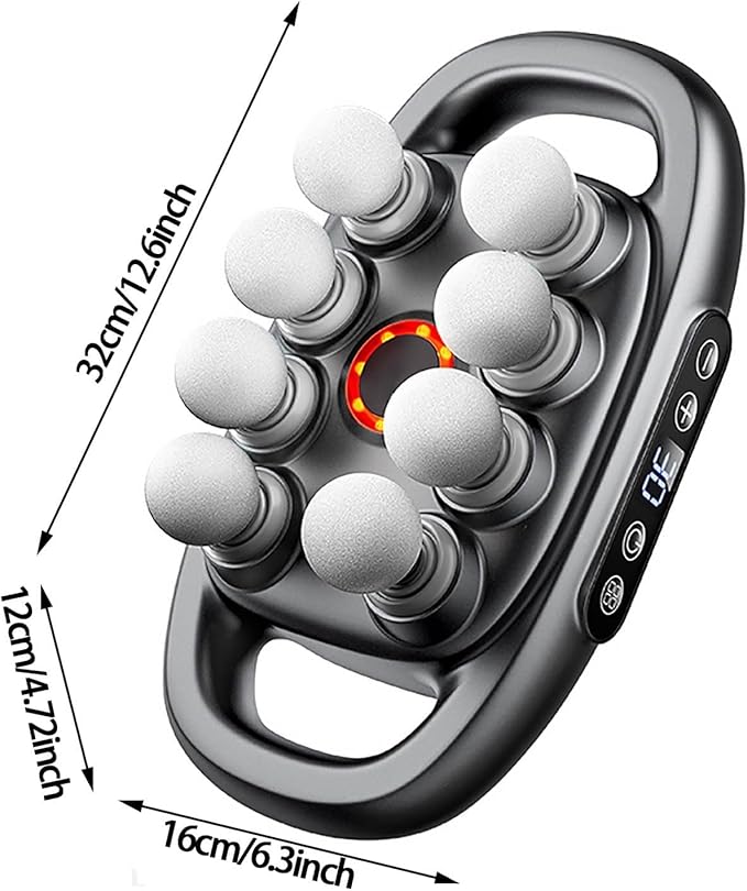 Relief Wave Pro 3 Deep Tissue Massage Gun with 16 Heads 30 Speed Levels Quiet Percussion Massager for Back Legs Waist Buttocks and Muscle Relief (Grey)