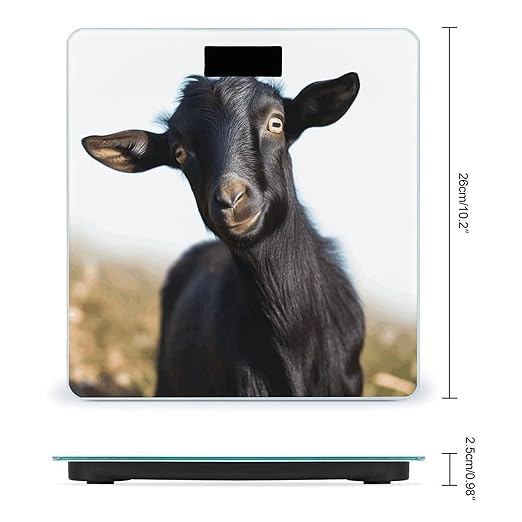 Cute Black Goat Animal Scale for Body Weight Smart Scales Digital Bathroom Scale High Precision Weighing Scales with Large Display Weighing Machine for People
