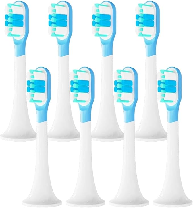 5 PCS Replacement Toothbrush Heads for Xiaomi T300 T500 Sonic Electric Teeth Brush Soft Teethbrush Nozzles(8 BJ Green)