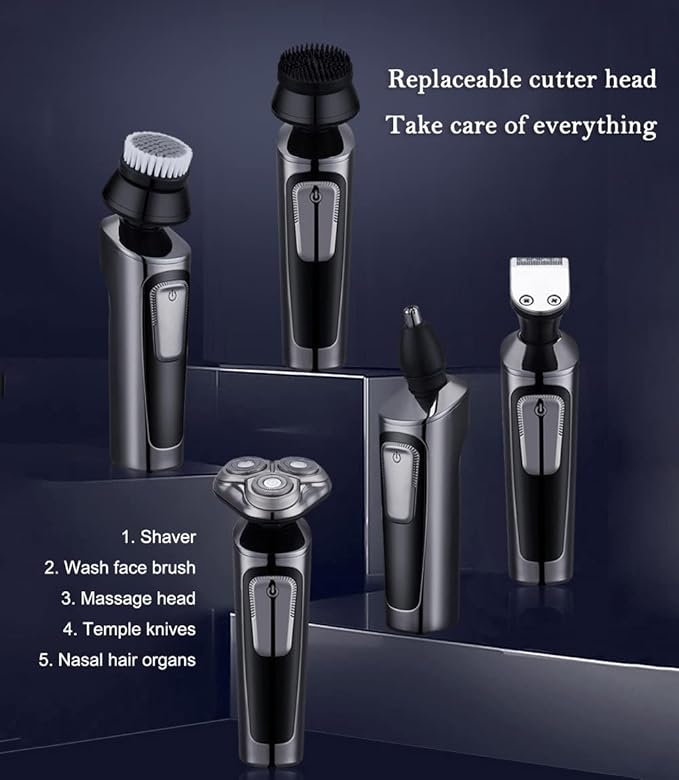 Head Shavers for Bald Men Multi-Function 4D Electric Shaver for Men Grooming Kit Shaving Machine USB Charging Wet &amp Dry Waterproof LCD Display Face Care