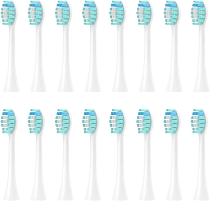 16pcs Replacement Toothbrush Heads Compatible for APIYOO P7/Y8/G7/SUP/T10/T9 Head Soft Bristles Nozzles(16PCS White)