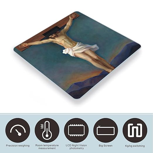 Jesus Christ On The Cross Smart Square Scale with Digital Display for Bathroom Scale
