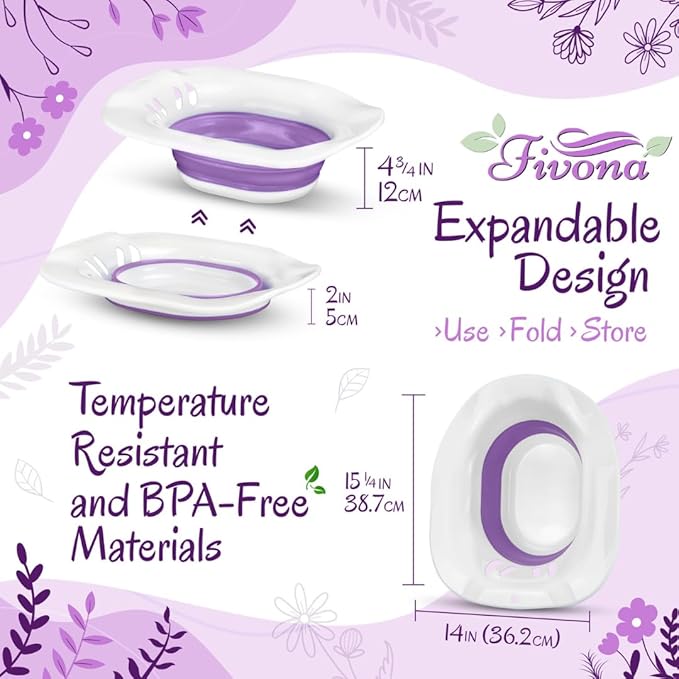 FIVONA 2-in-1 Yoni Steaming Kit Over the Toilet Seat with V Steam Herbs Blue Moon Recipe for Detox Cleansing PH Balance and Odor Control