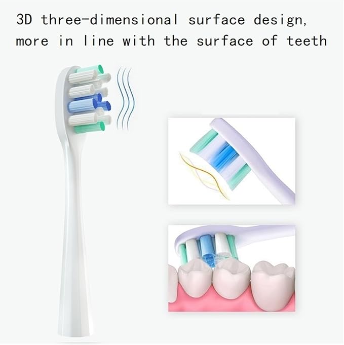 8Pcs/Pack Replacement Brush HeadsCompatible for usmile Toothbrush Head Deep Clean Type(Soft Bristle White)