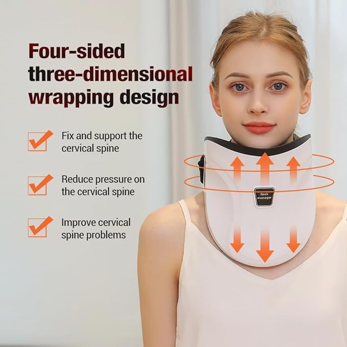 USB Electric Neck Traction Vibration Hot Timing Corrector Massager Neck Cervical Neck Massage Spine Alignment Massager