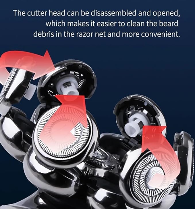 Head Shavers for Bald Men 5 in 1 Multifunctional Electric Head Shaver 7D Waterproof Heads Beard Nose Ear Hair Trimmer Razor Clipper Facial Shaver