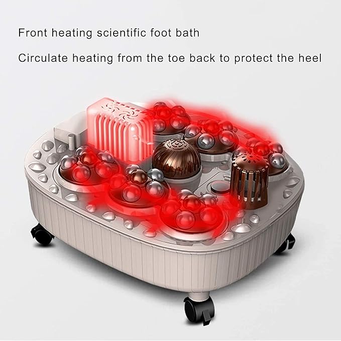 Foot Spa/Bath Massager with Motorized Rollers Shiatsu Massage Shower Heat Red Light Temperature Control Timer LED Display Drainage Pipe for Foot Stress Relief
