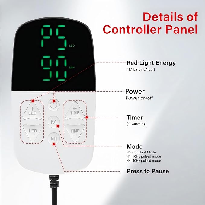 Red Light Therapy for Shoulder &amp Neck 165 LEDs 660nm &amp 850nm Near Infrared Light Therapy for Upper Back Wearable Pain Relief Pad for Muscle Stiffness Home &amp Office UseBlack