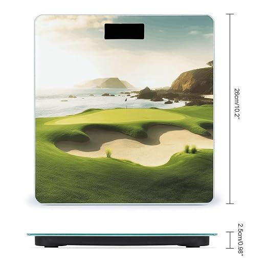 Beach Golf Course Digital Bathroom Scale for Body Weight Weighing Scale with Backlit LCD Display High Precision Measurements &amp Measures Weight Up to 180kg