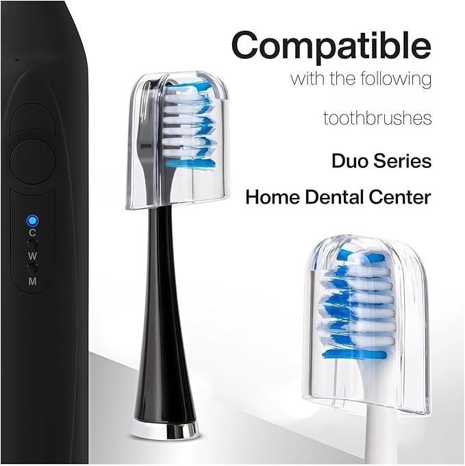Replacement Toothbrush Compatible with AquaSonic Duo Series Heads Electric Toothbrush Head Accessories(10PCS Black)