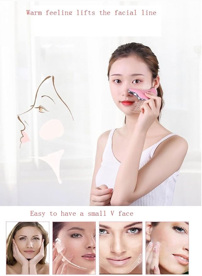 Gua Sha Scraping Massage Tool Ultra Smooth Edge Micro Current Scraping Plate Vibrating Facial Scraping Plate Facial Massager Lifting Firming Bead Beauty Scraping Instrument