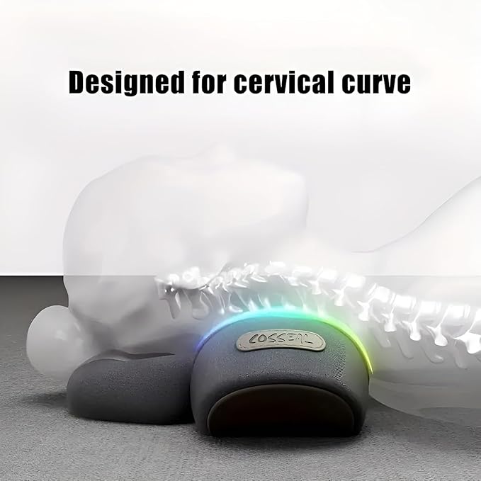 3-in-1 Heated Neck Massage Pillow | Memory Foam Cervical Support | Relaxation Pillow for Home &amp Office (Grey)