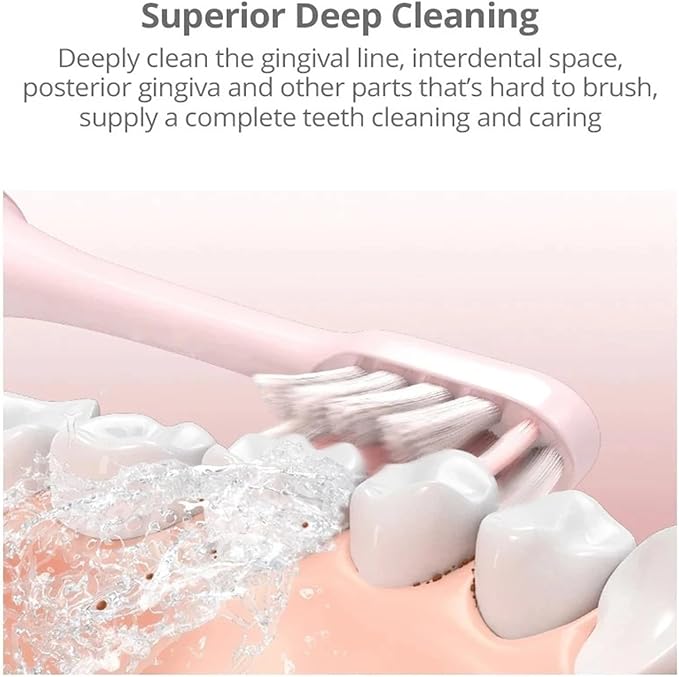 10pcs Replacement Toothbrush Head Compatible for Xiaomi Soocas Electric Sonic Individual Packing Soft Bristle Brush(10pcs Black)