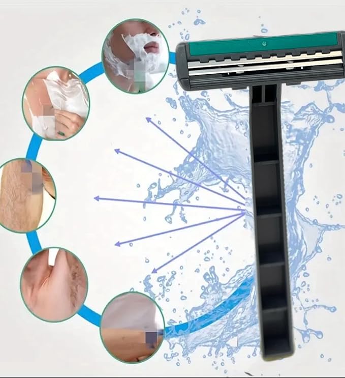 720 Pcs Disposable Twin Blade Razors with Safety Cap Stainless Steel Blades