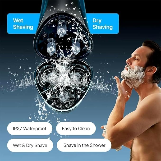 Snapbuy Electric Razor for Men Snapbuy Electric Razor Pro of Father 4D Floating Head Rotary Shaver2025 New Electri c Shaver with LCD Display &amp Quiet Motor IPX7 Waterproof (Black)