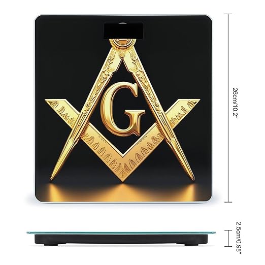 Women's Fashion Automatic Switch Digital Bathroom Weighing Scale Smart Scale Gold Freemason Freemasonry Masonic