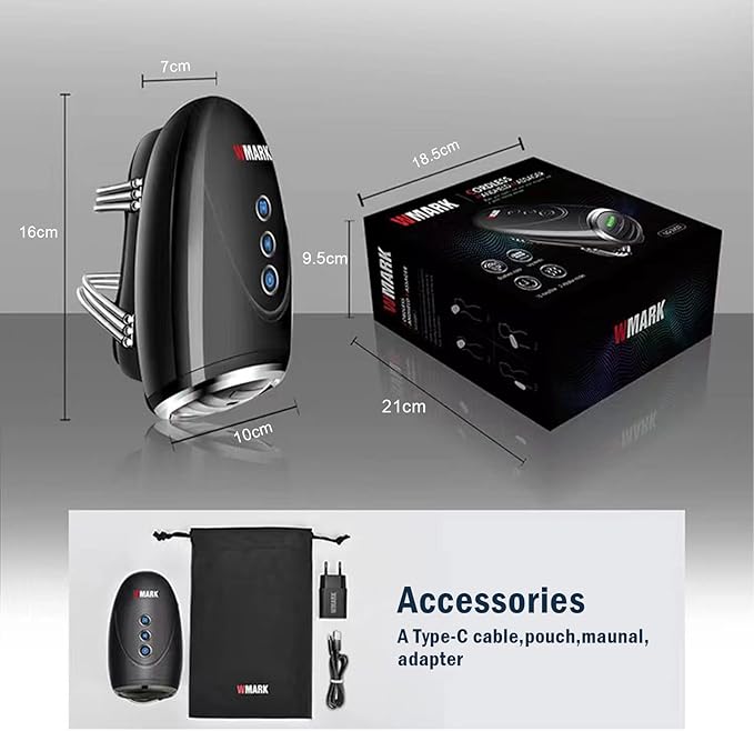 WMARK Barber Massager/Cordless HandheldMassager Charge Neck/Legs/Hand/FaceMassager 2 Massage Nodes 2600AMHBlack