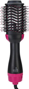 muhm 2-in-1 Long-Hair Curling Iron Wet and Dry Fluffy Hair Brush Multi-Function Heat Protection Comb for Straight Hair and Curls Black