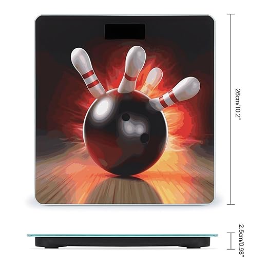 Bowling Ball Weight Scale Digital Electronic Scales Bathroom Scale Larg LCD Backlight Display High Precision MeasurementsTempered Glass
