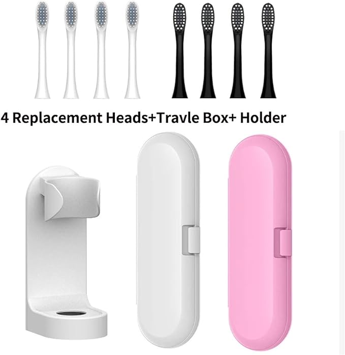 4-Piece Set for X-3 X-2 Electric Toothbrush Replacement Heads Travel case Holder(Orange)