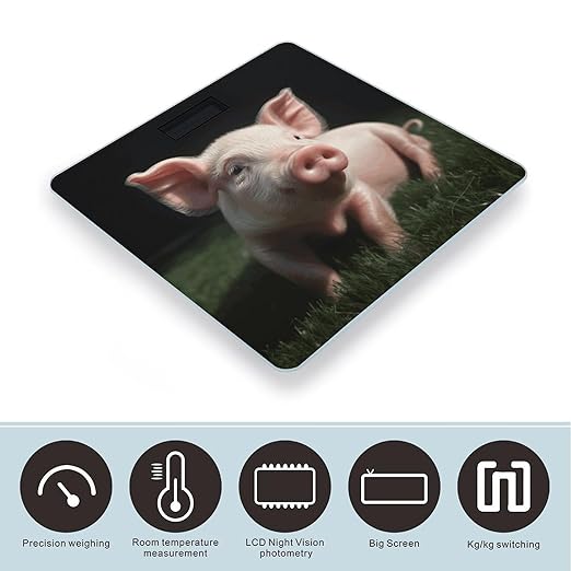 Cute Pig Scale for Body Weight Digital Bathroom Scale Precision Smart Weighing Scales with Clear LED Display Accurate High Precision Scales Weighing Machine