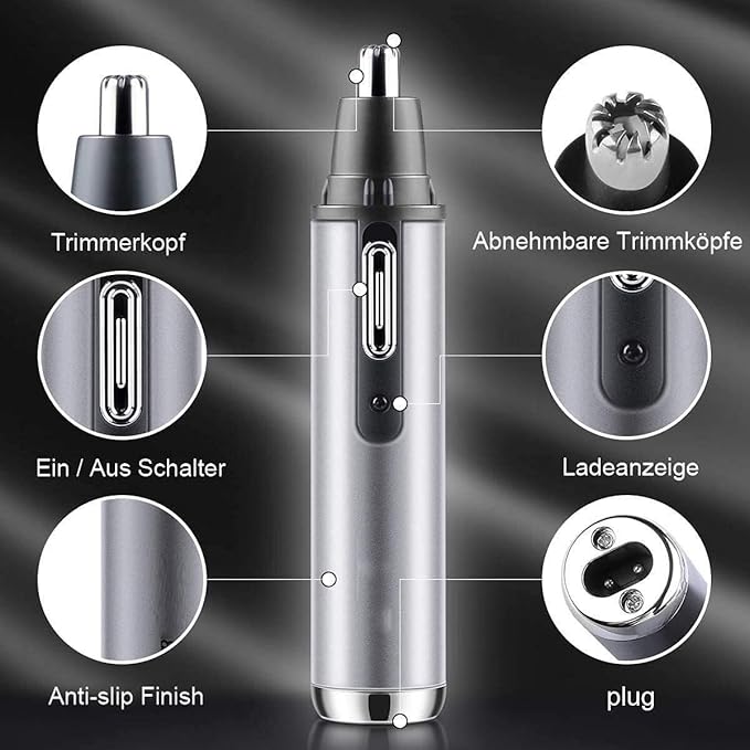 4 in 1 USB Rechargeable Professional Electric Eyebrow and Facial Hair Trimmer with Head Double-Edge Stainless Steel Blade