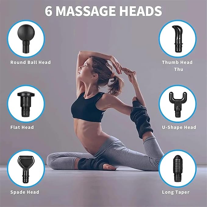 Fascial Massage Gun Automatic Waist and Back Massager High-Frequency Vibration Muscle Relaxation Automatic Shoulder Massage Gun(30 Gear-Black-C)