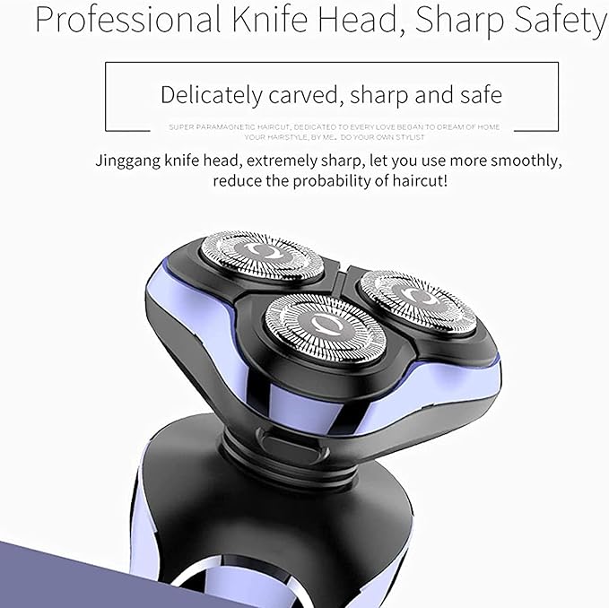 Head Shavers for Bald Men 4 in 1 Electric Shaver Hair Clippers Men's Rotary Shavers Rechargeable Razors Beard Nose Hair Trimmer Shaving Grooming Sets