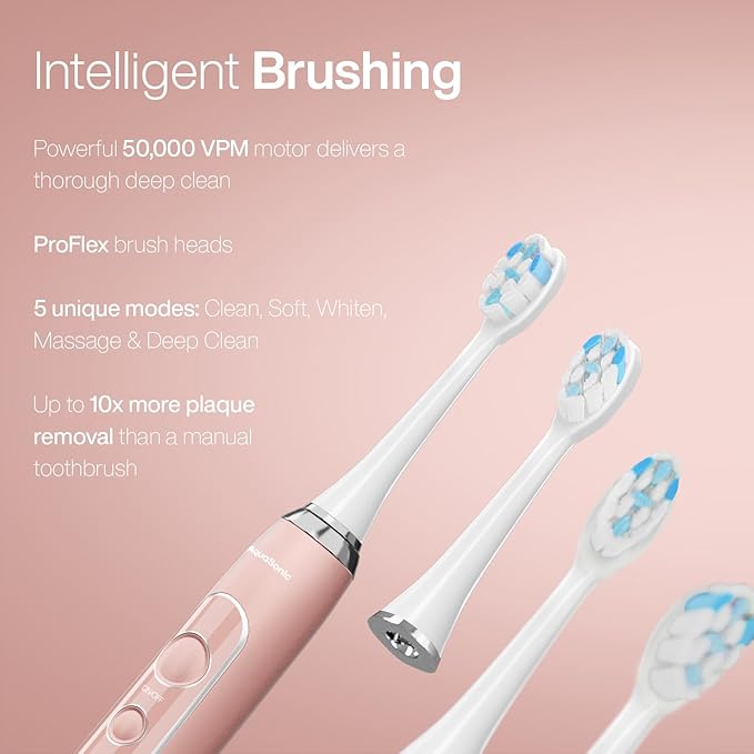 AquaSonic Home Dental Center PRO – Brushing &amp Flossing Made Easy – Brush &amp Floss – Power Toothbrush &amp Water Flosser – Whiter Teeth &amp Healthier Gums