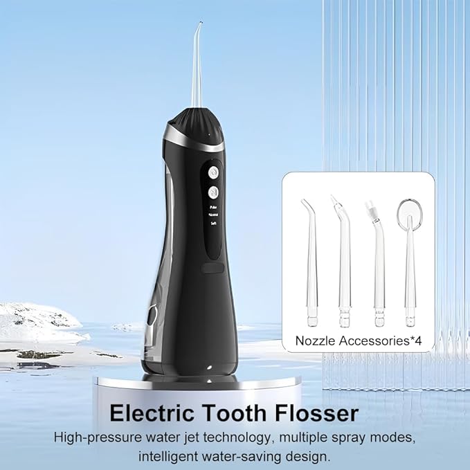 Water Dental Flosser for Teeth Cordless Portable Water Flosser with 3 Modes Rechargeable Electric kit Waterproof Electric Irrigator for Braces Sensitive Gums Home &amp Travel Use