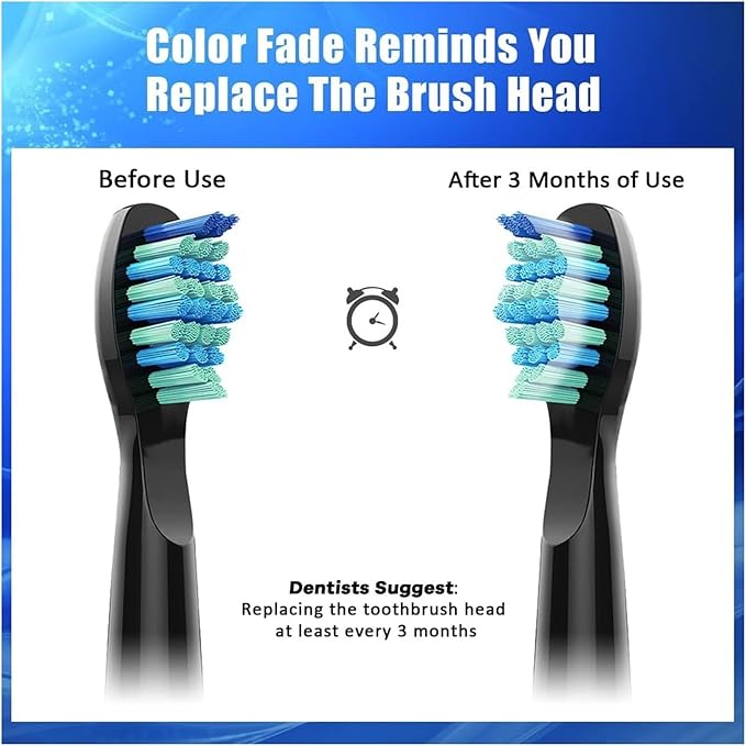 10Pcs Electric Toothbrush Replacement Heads Compatible with SG910/507/958/515/949/575/551(White-10pcs)