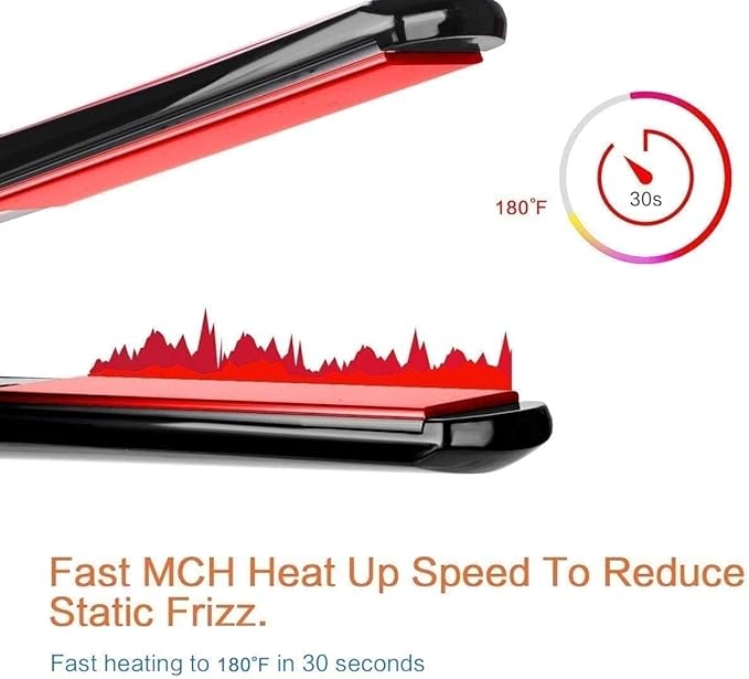 Hair Straightener 2-in-1 Straightener and Curler for All Hairstyles Heats Up Fast Hair Straightening Iron LCD Display Gift for Girls Women